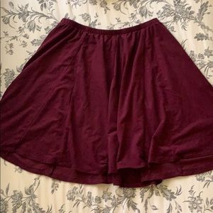 Red velvet skirt